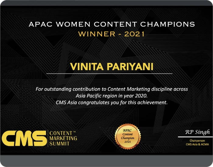 Apac Women Content Champion For 2021